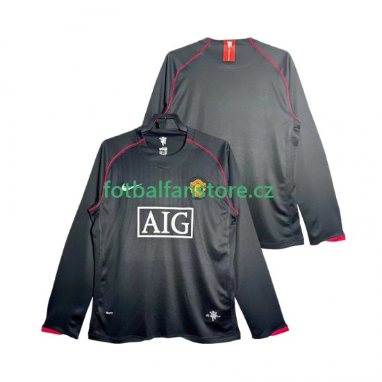 Muži Retro Venkovní Dres Manchester United 2007 2008 Dlouhými Rukávy Muži Retro Venkovní Dres Manchester United 2007 2008 Dlouhými Rukávy