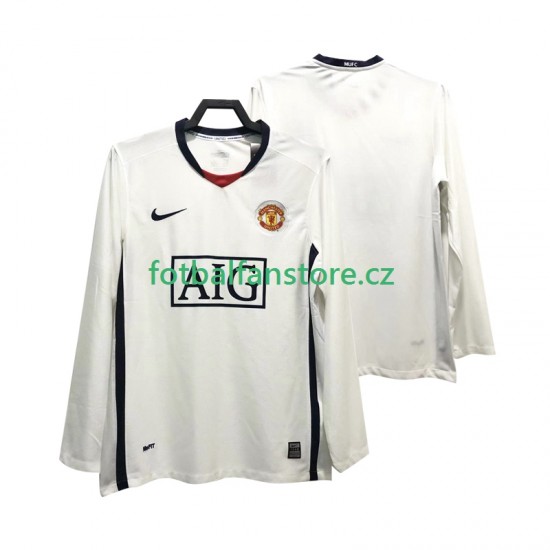 Muži Retro Venkovní Dres Manchester United Premier League 2008 2009 Dlouhými Rukávy