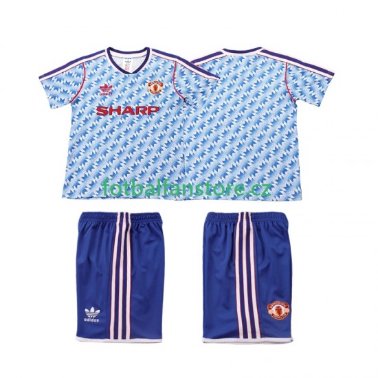 Dětský Retro Venkovní Dres Manchester United 1990 1992 Krátký rukáv Dětský Retro Venkovní Dres Manchester United 1990 1992 Krátký rukáv