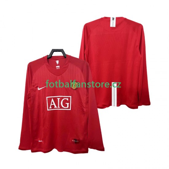 Muži Retro Domácí Dres Manchester United 2007 2008 Dlouhými Rukávy