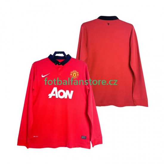 Muži Retro Domácí Dres Manchester United 2013 2014 Dlouhými Rukávy Muži Retro Domácí Dres Manchester United 2013 2014 Dlouhými Rukávy