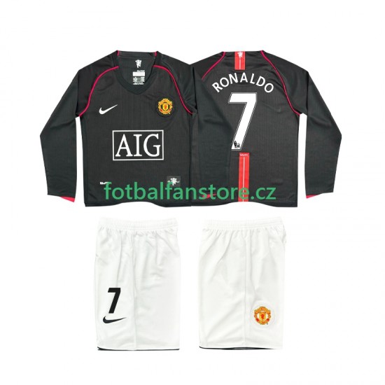 Dětský Retro Venkovní Dres Manchester United Ronaldo 7 2007 2008 Dlouhými Rukávy