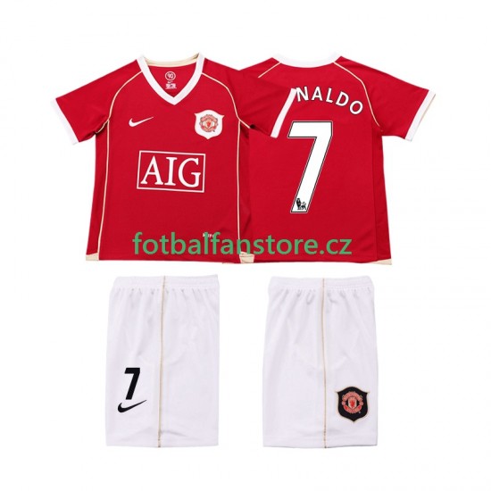 Dětský Retro Domácí Dres Manchester United Ronaldo 7 2006 2007 Krátký rukáv Dětský Retro Domácí Dres Manchester United Ronaldo 7 2006 2007 Krátký rukáv