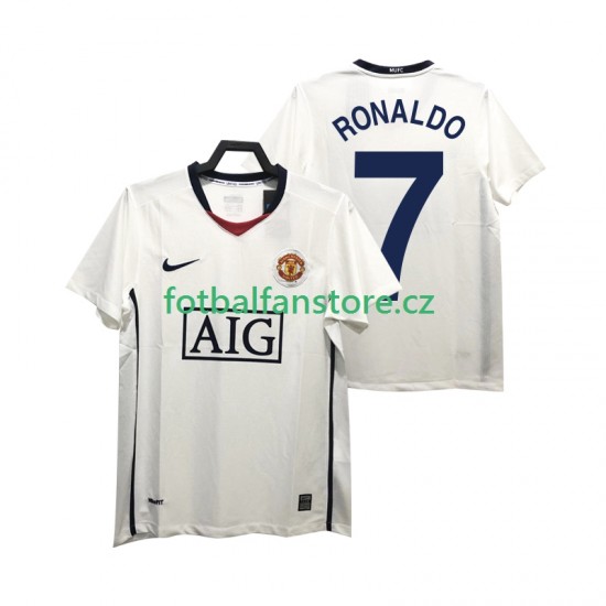 Muži Retro Venkovní Dres Manchester United Ronaldo 7 Premier League 2008 2009 Krátký rukáv Muži Retro Venkovní Dres Manchester United Ronaldo 7 Premier League 2008 2009 Krátký rukáv