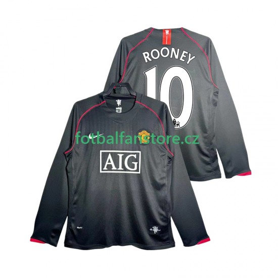 Muži Retro Venkovní Dres Manchester United Rooney 10 2007 2008 Dlouhými Rukávy Muži Retro Venkovní Dres Manchester United Rooney 10 2007 2008 Dlouhými Rukávy