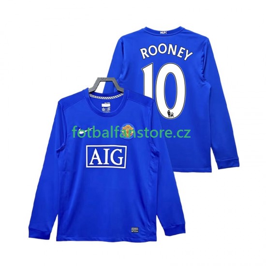 Muži Retro Alternativní Dres Manchester United Rooney 10 2008 2009 Dlouhými Rukávy Muži Retro Alternativní Dres Manchester United Rooney 10 2008 2009 Dlouhými Rukávy