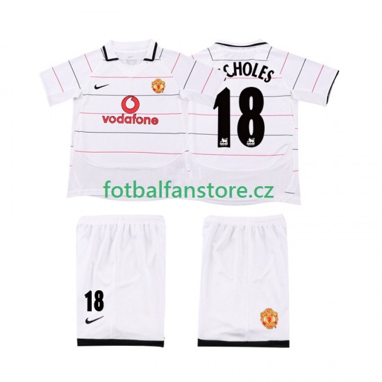Dětský Retro Alternativní Dres Manchester United SCHOLES 18 2003 2006 Krátký rukáv