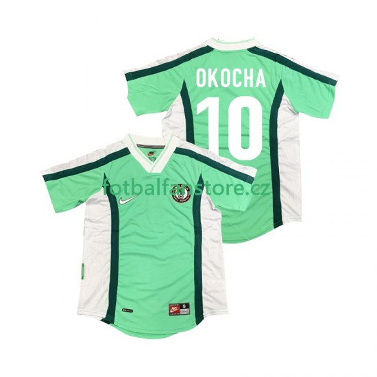 Muži Retro Domácí Dres Nigérie OKOCHA 10 1998 Krátký rukáv Muži Retro Domácí Dres Nigérie OKOCHA 10 1998 Krátký rukáv