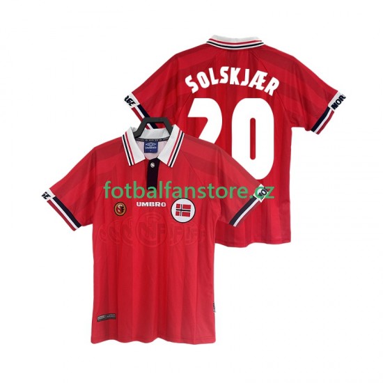 Muži Retro Domácí Dres Norsko SOLSKJAER 20 1998 Krátký rukáv