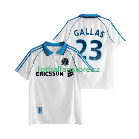 Muži Retro Domácí Dres Olympique Marseille Gallas 23 1998 1999 Krátký rukáv