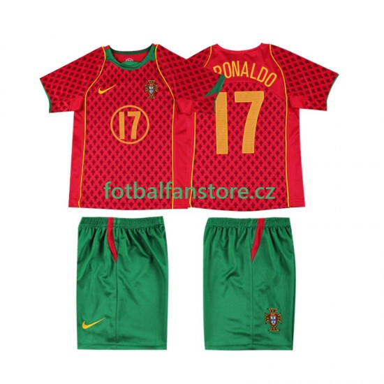 Dětský Retro Domácí Dres Portugalsko Cristiano Ronaldo 17 2004 Krátký rukáv