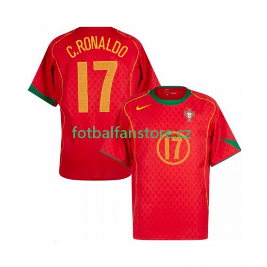 Muži Retro Domácí Dres Portugalsko Cristiano Ronaldo 17 2004 Krátký rukáv