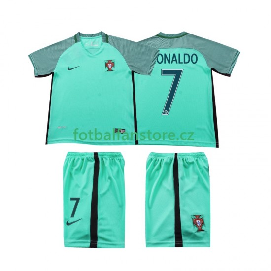 Dětský Retro Venkovní Dres Portugalsko Cristiano Ronaldo 7 2016 Krátký rukáv