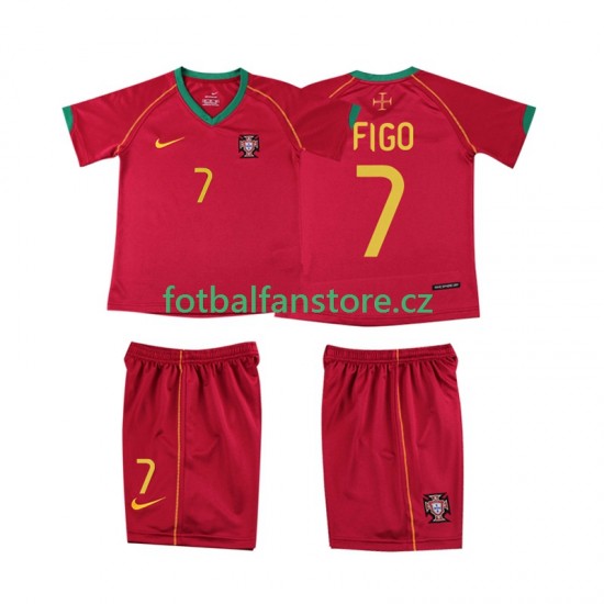 Dětský Retro Domácí Dres Portugalsko FIGO 7 2006 Krátký rukáv