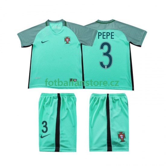 Dětský Retro Venkovní Dres Portugalsko PEPE 3 2016 Krátký rukáv