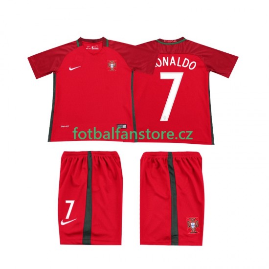 Dětský Retro Domácí Dres Portugalsko RONALDO 7 2016 Krátký rukáv Dětský Retro Domácí Dres Portugalsko RONALDO 7 2016 Krátký rukáv
