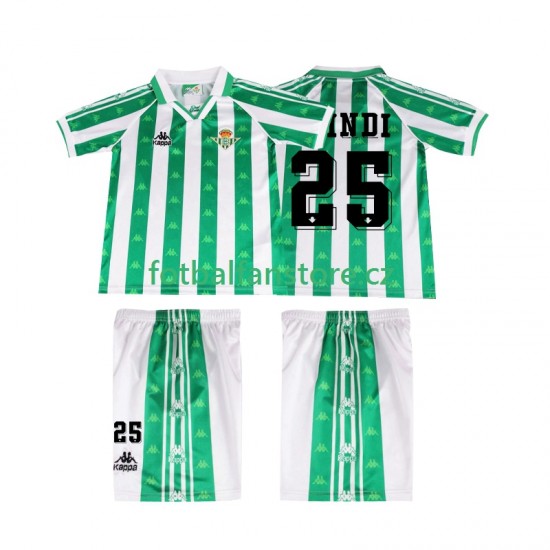 Dětský Retro Domácí Dres Real Betis FINIDI 25 1996 1997 Krátký rukáv