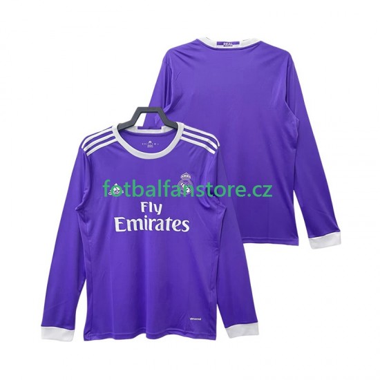 Muži Retro Venkovní Dres Real Madrid 2016 2017 Dlouhými Rukávy Muži Retro Venkovní Dres Real Madrid 2016 2017 Dlouhými Rukávy