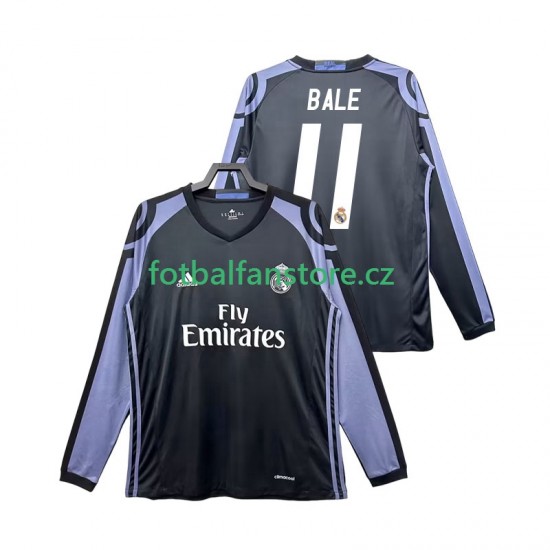 Muži Retro Alternativní Dres Real Madrid Bale 11 2016 2017 Dlouhými Rukávy