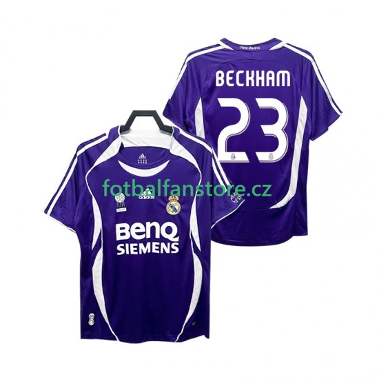 Muži Retro Venkovní Dres Real Madrid Beckham 23 2006 2007 Krátký rukáv