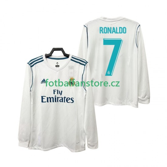 Muži Retro Domácí Dres Real Madrid CRISTIANO RONALDO 7 2017 2018 Dlouhými Rukávy Muži Retro Domácí Dres Real Madrid CRISTIANO RONALDO 7 2017 2018 Dlouhými Rukávy