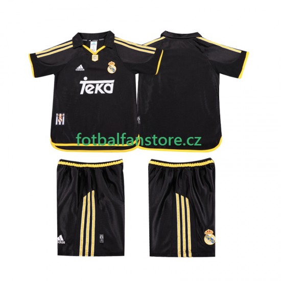Dětský Retro Venkovní Dres Real Madrid 1999 2001 Krátký rukáv Dětský Retro Venkovní Dres Real Madrid 1999 2001 Krátký rukáv
