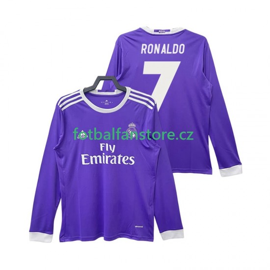 Muži Retro Venkovní Dres Real Madrid Cristiano Ronaldo 7 2016 2017 Dlouhými Rukávy Muži Retro Venkovní Dres Real Madrid Cristiano Ronaldo 7 2016 2017 Dlouhými Rukávy