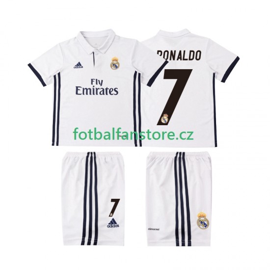 Dětský Retro Domácí Dres Real Madrid Cristiano Ronaldo 7 2016 2017 Krátký rukáv