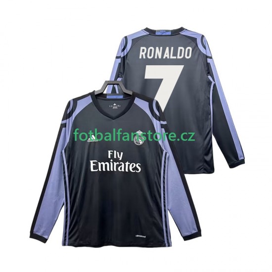 Muži Retro Alternativní Dres Real Madrid Cristiano Ronaldo 7 2016 2017 Dlouhými Rukávy