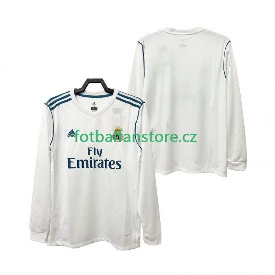 Muži Retro Domácí Dres Real Madrid 2017 2018 Dlouhými Rukávy Muži Retro Domácí Dres Real Madrid 2017 2018 Dlouhými Rukávy