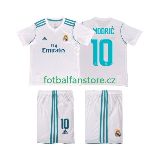 Dětský Retro Domácí Dres Real Madrid Modric 10 2017 2018 Krátký rukáv Dětský Retro Domácí Dres Real Madrid Modric 10 2017 2018 Krátký rukáv