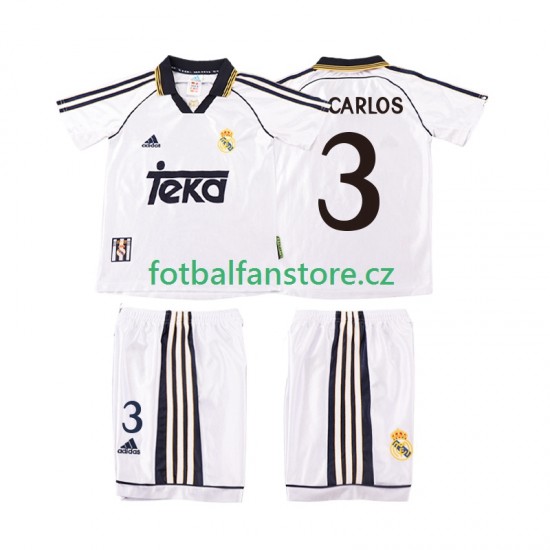 Dětský Retro Domácí Dres Real Madrid R CARLOS 3 1998 2000 Krátký rukáv Dětský Retro Domácí Dres Real Madrid R CARLOS 3 1998 2000 Krátký rukáv