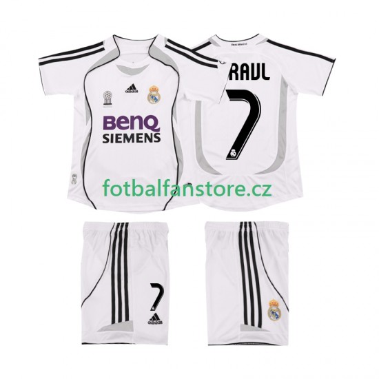 Dětský Retro Domácí Dres Real Madrid RAUL 7 2006 2007 Krátký rukáv