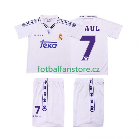 Dětský Retro Domácí Dres Real Madrid RAUL 7 1994 1996 Krátký rukáv
