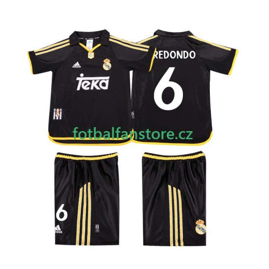 Dětský Retro Venkovní Dres Real Madrid REDONDO 6 1999 2001 Krátký rukáv