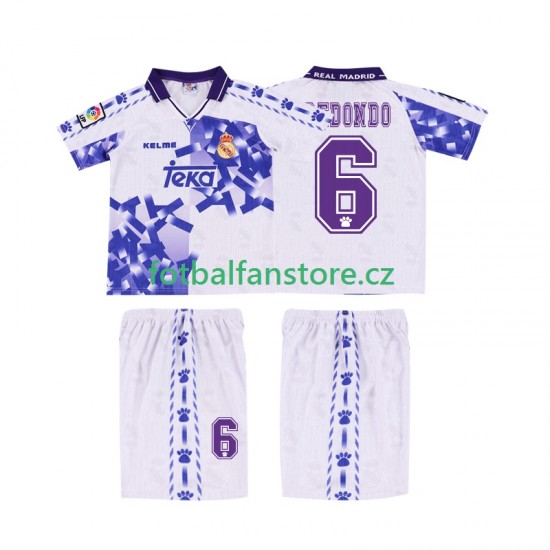 Dětský Retro Alternativní Dres Real Madrid REDONDO 6 1996 1997 Krátký rukáv Dětský Retro Alternativní Dres Real Madrid REDONDO 6 1996 1997 Krátký rukáv