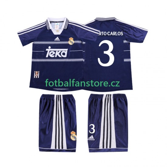 Dětský Retro Venkovní Dres Real Madrid ROBERTO CARLOS 3 1998 1999 Krátký rukáv Dětský Retro Venkovní Dres Real Madrid ROBERTO CARLOS 3 1998 1999 Krátký rukáv