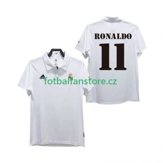 Muži Retro Domácí Dres Real Madrid RONALDO 11 2002 2003 Krátký rukáv Muži Retro Domácí Dres Real Madrid RONALDO 11 2002 2003 Krátký rukáv