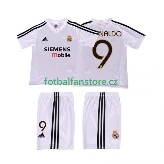 Dětský Retro Domácí Dres Real Madrid RONALDO 9 2004 20025 Krátký rukáv