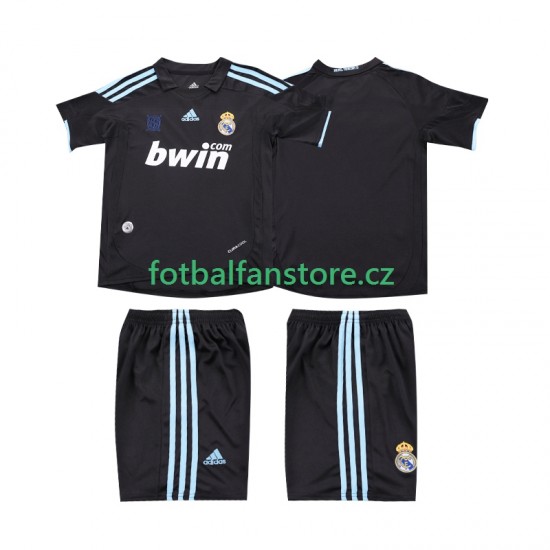 Dětský Retro Venkovní Dres Real Madrid 2009 2010 Krátký rukáv Dětský Retro Venkovní Dres Real Madrid 2009 2010 Krátký rukáv
