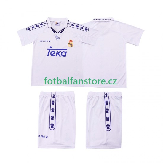Dětský Retro Domácí Dres Real Madrid 1994 1996 Krátký rukáv Dětský Retro Domácí Dres Real Madrid 1994 1996 Krátký rukáv