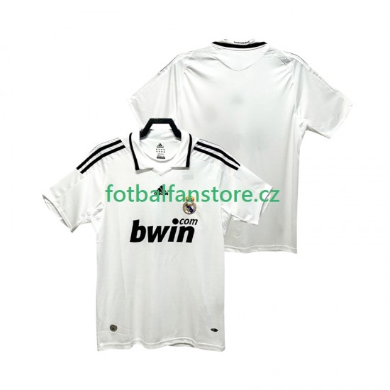 Muži Retro Domácí Dres Real Madrid 2008 2009 Krátký rukáv Muži Retro Domácí Dres Real Madrid 2008 2009 Krátký rukáv