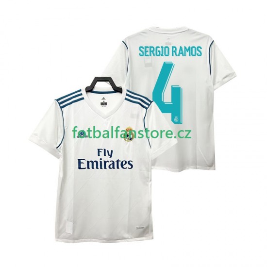 Muži Retro Domácí Dres Real Madrid SERGIO RAMOS 4 2017 2018 Krátký rukáv