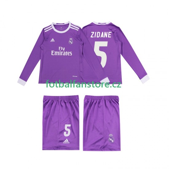 Dětský Retro Venkovní Dres Real Madrid ZIDANE 5 2016 Dlouhými Rukávy