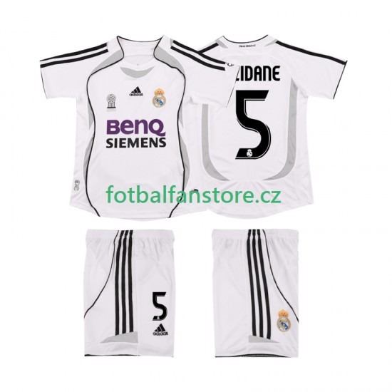 Dětský Retro Domácí Dres Real Madrid ZIDANE 5 2006 2007 Krátký rukáv Dětský Retro Domácí Dres Real Madrid ZIDANE 5 2006 2007 Krátký rukáv