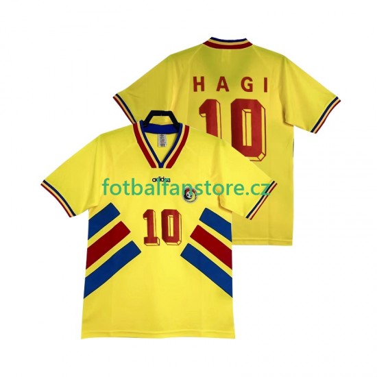Muži Retro Domácí Dres Rumunsko Hagi 10 1994 Krátký rukáv
