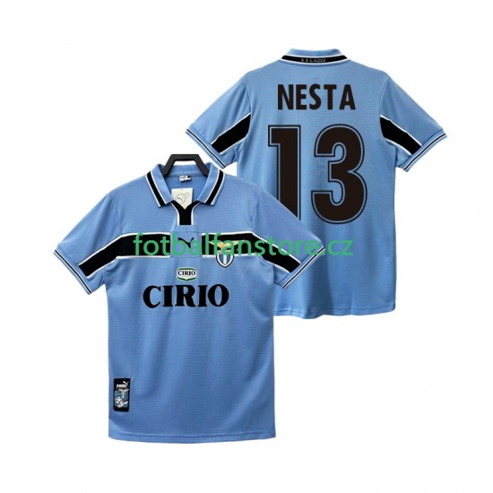 Muži Retro Domácí Dres Lazio Řím NESTA 13 1998 1999 Krátký rukáv