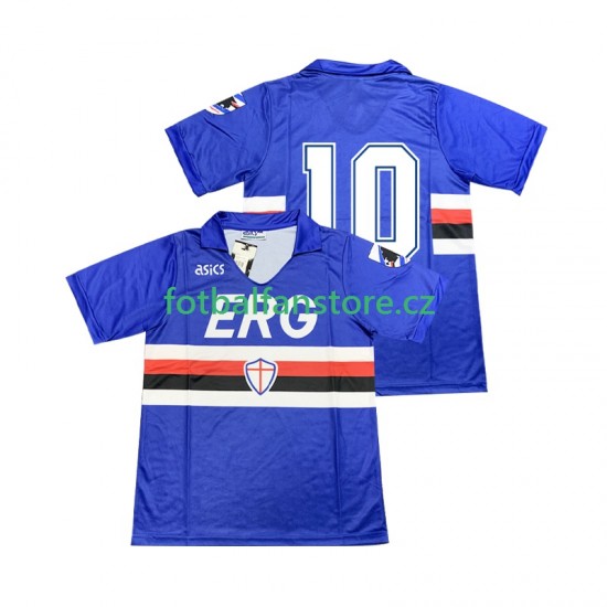 Muži Retro Domácí Dres Sampdoria 10 1990 1991 Krátký rukáv Muži Retro Domácí Dres Sampdoria 10 1990 1991 Krátký rukáv