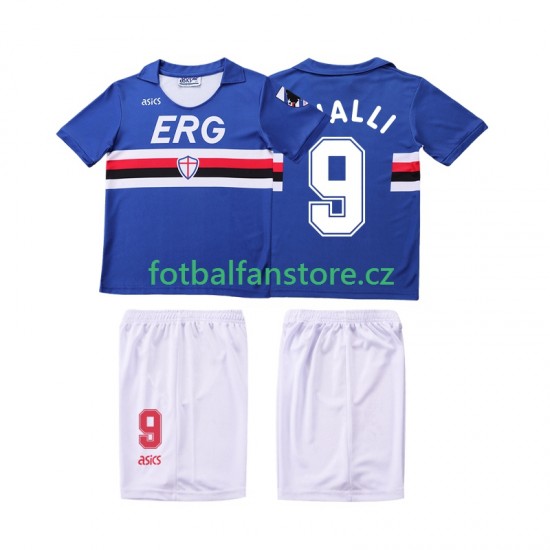 Dětský Retro Domácí Dres Sampdoria VIALLI 9 1990 1991 Krátký rukáv