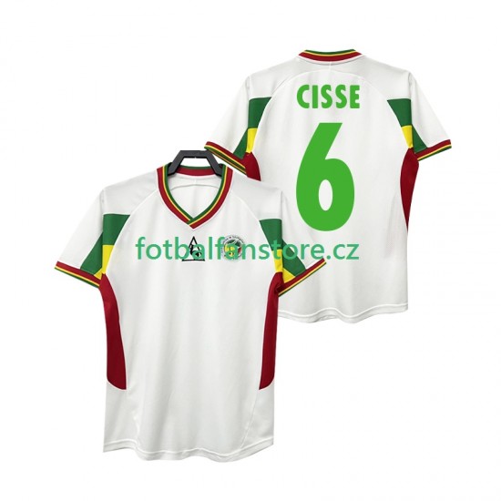 Muži Retro Domácí Dres Senegal CISSE 6 2002 Krátký rukáv Muži Retro Domácí Dres Senegal CISSE 6 2002 Krátký rukáv